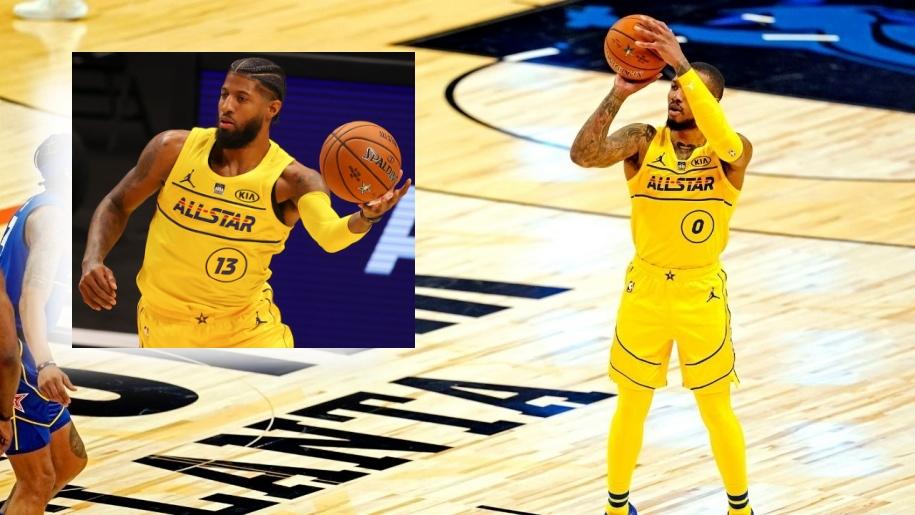 Quên hờn dỗi năm xưa, Paul George khen lấy khen để cú Logo Shot của Damian Lillard