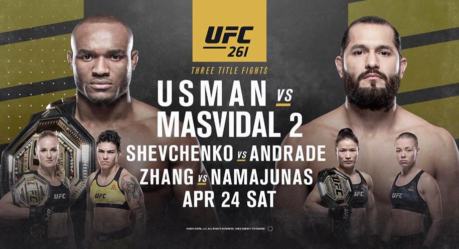Lịch thi đấu UFC 261: Kamaru Usman vs Jorge Masvidal 2