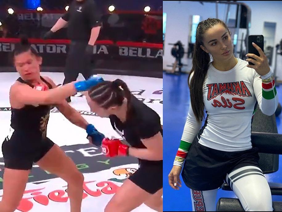 Mĩ nhân làng võ Diana Avsaragova ra mắt Bellator với cú knockout 29 giây