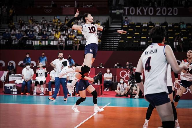 Bán kết bóng chuyền Olympic Tokyo: Huyền thoại châu Á không gánh nổi Hàn Quốc trước Brazil