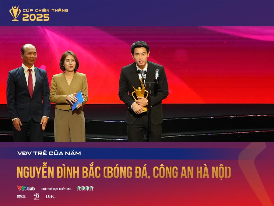 Đình Bắc đoạt danh hiệu VĐV Trẻ của năm Cúp Chiến thắng 2025