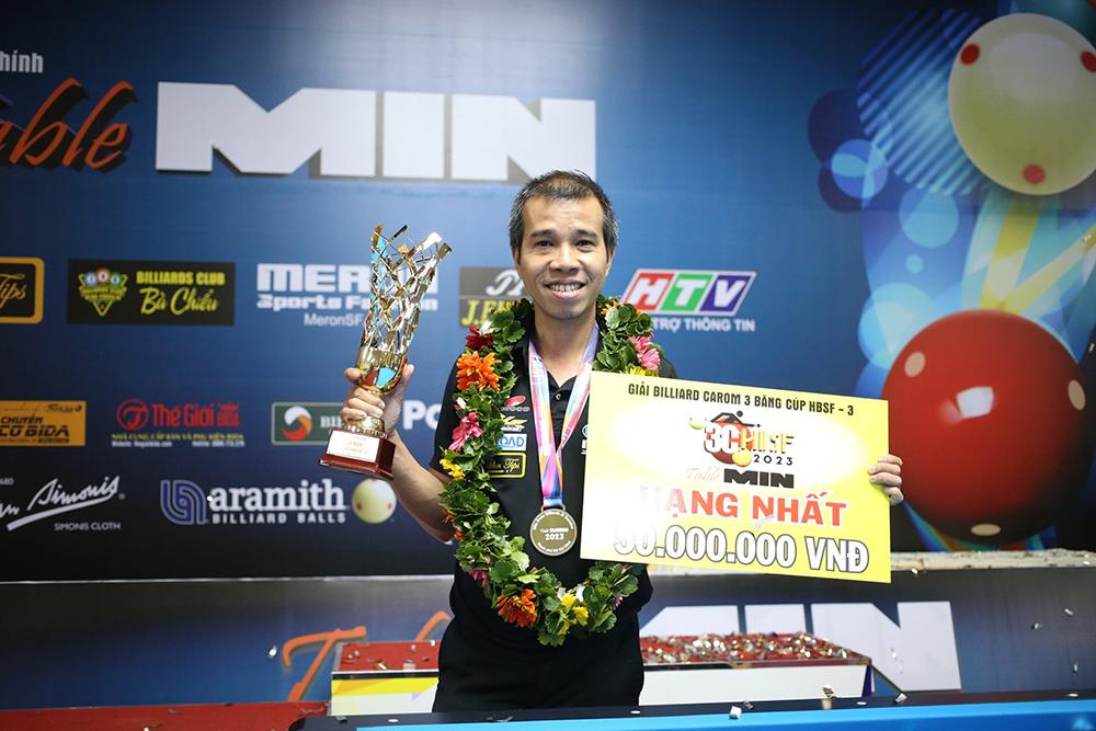 Trần Quyết Chiến ngược dòng vô địch giải Billiard Carom 3 băng HBSF Cup Tour 3 năm 2023