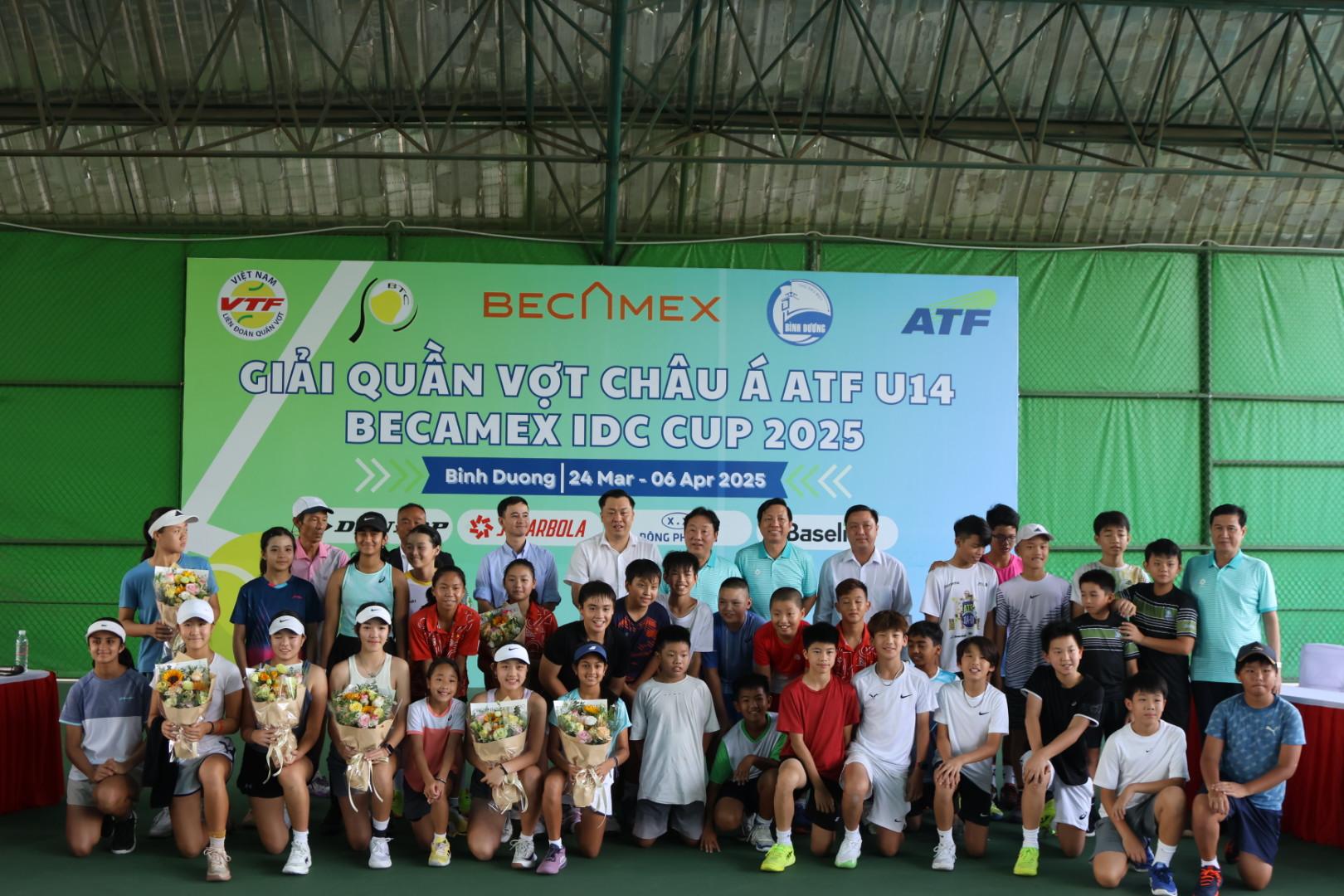 13 quốc gia tranh tài ở Giải Quần Vợt Châu Á ATF U14 Becamex IDC Cup 2025