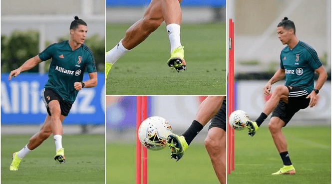 Bí mật về đế giày mới của Cristiano Ronaldo trên sân tập