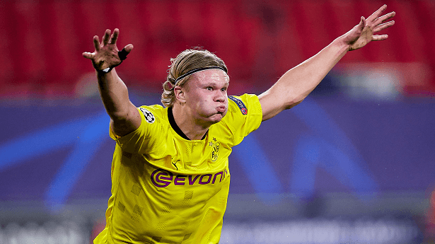 Haaland còn kém 1 bàn so với kỷ lục của Mbappe ở Champions League