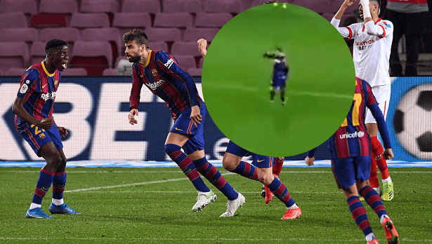 CĐV Barca thích thú với phản ứng của Messi sau khi Pique ghi bàn