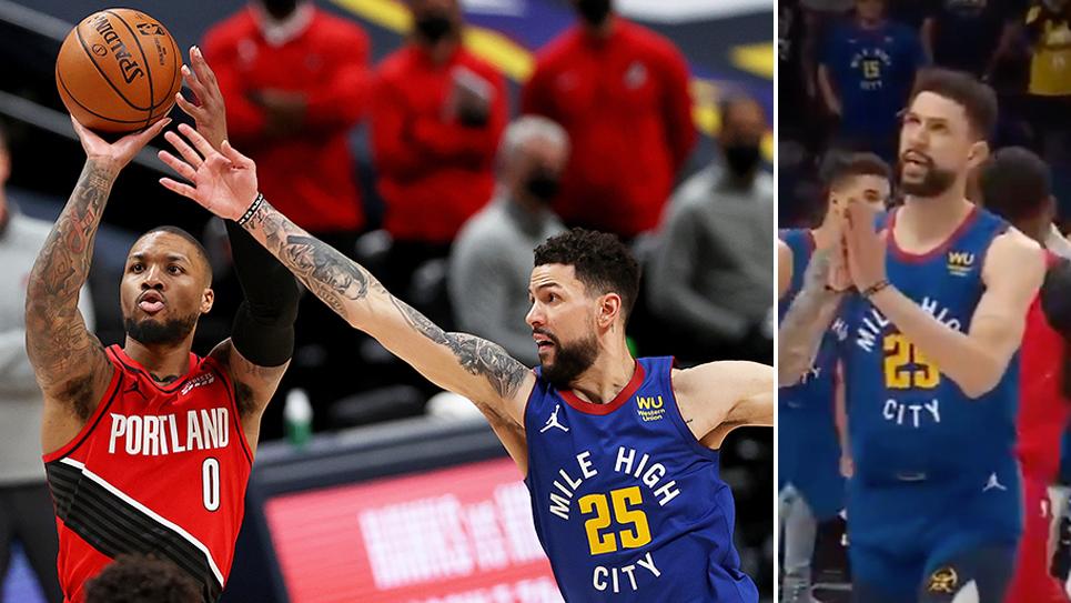 Hài hước hình ảnh Austin Rivers “cầu trời” sau khi Damian Lillard ném trượt: “Cậu ta kinh khủng thật”
