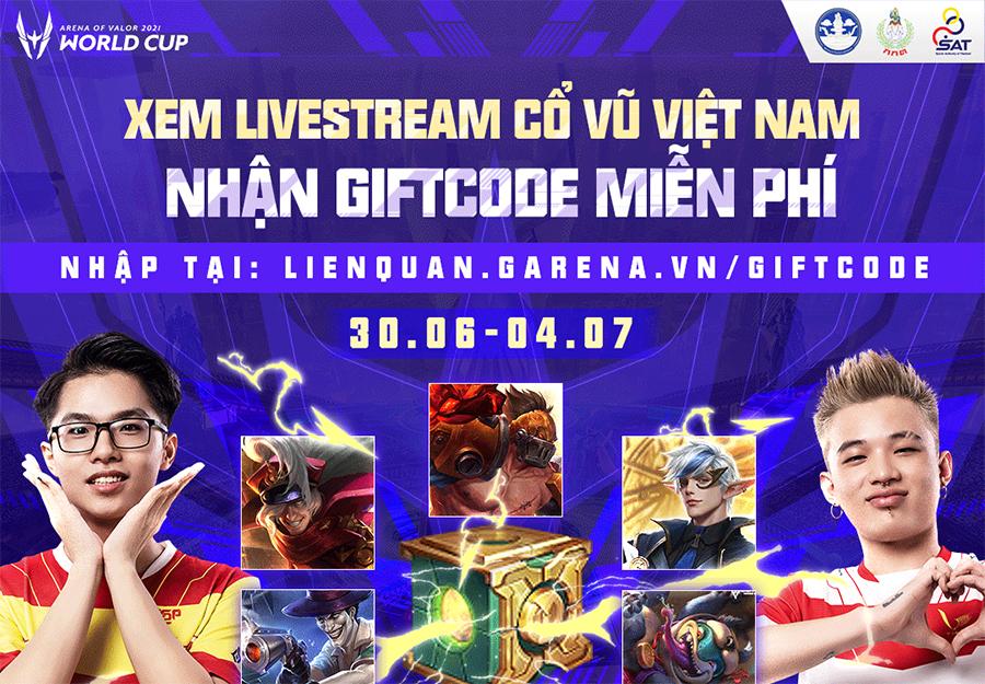 Sự kiện nhận giftcode Liên Quân khi xem livestream AWC 2021
