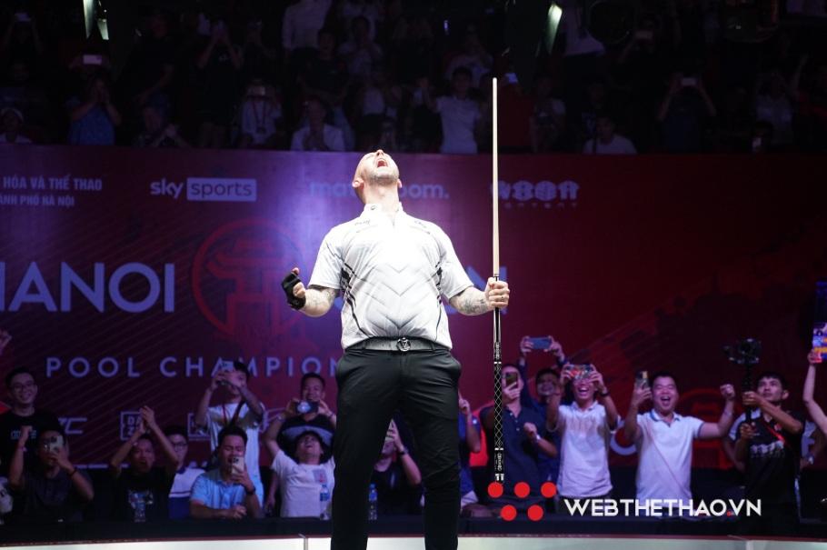 Jayson Shaw đánh bại Albin Ouschan trong trận chung kết Hanoi Open Pool kinh điển