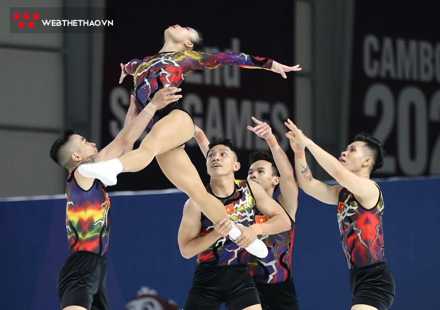 Ứng viên Cúp Chiến thắng 2023: Thể dục aerobic nhóm 5 người rực sáng ở thế giới, vô đối ở SEA Games 32