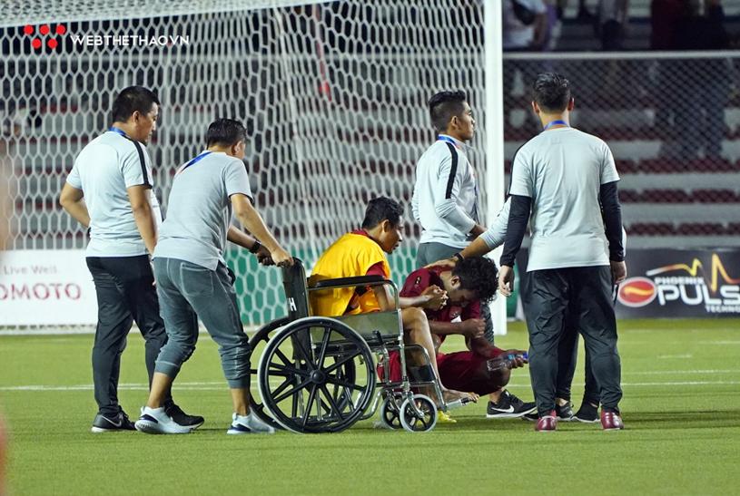 Cầu thủ va chạm với Văn Hậu tại SEA Games 30 đã hồi phục 80% thể lực
