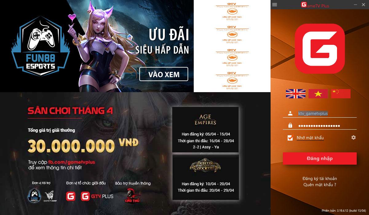 Cài đặt GameTV Plus, phần mềm chơi Dota, Đế Chế thay thế cho LAN Games