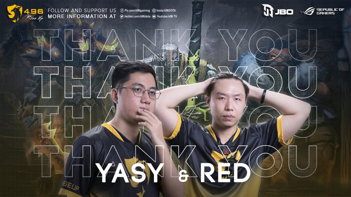 Yasy và Red bất ngờ chia tay 496 Dota 2