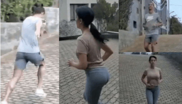 Ronaldo tập cùng bạn gái quyến rũ trong khuôn viên biệt thự