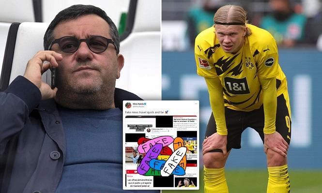 “Siêu cò” Raiola cáo buộc tung tin giả về vụ Haaland